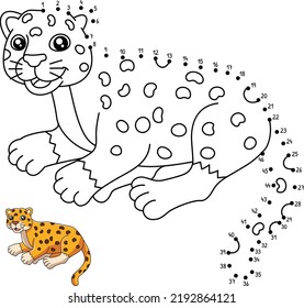 Dot to Dot Jaguar Coloring Page for Kids