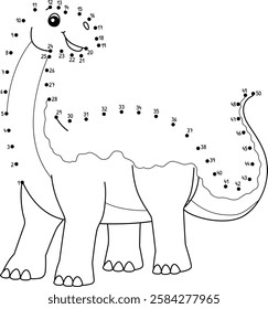 Dot to Dot Jobaria Dinosaur Animal Isolated