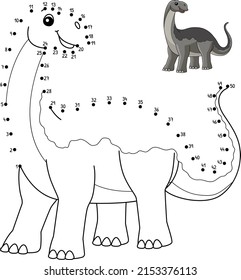 Dot to Dot Jobaria Dinosaur Coloring Isolated Page