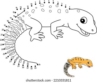 Dot to Dot Leopard Gecko Isolated Coloring Page