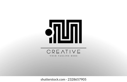 Logo De Letra Punto M. M Letra Vector de diseño con punto.