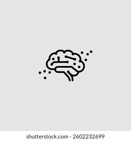 Dot and Line a Brain Logo Abstract Icon Design Vector Template