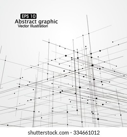 Dot and line composition abstract graphics.