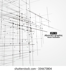 Gráficos abstratos de composição de pontos e linhas.