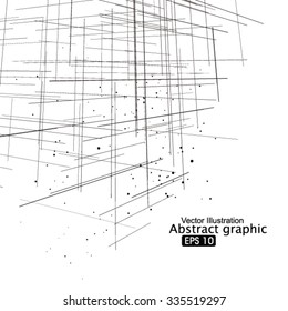 Dot and line composition abstract graphics.