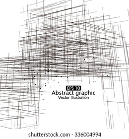 Dot and line composition abstract graphics.