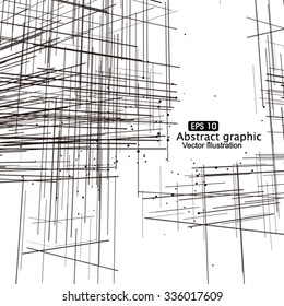 Dot and line composition abstract graphics.
