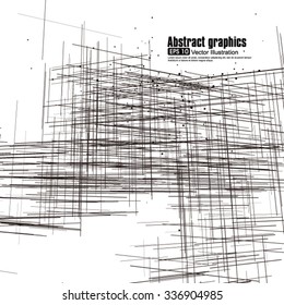 Dot and line composition abstract graphics.