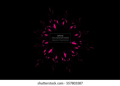 Dot and line consisting of radial abstract graphics.