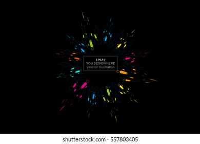 Dot and line consisting of radial abstract graphics.