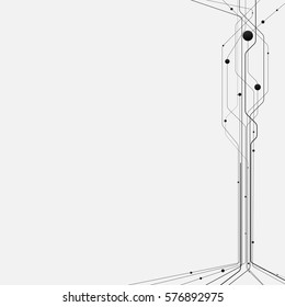 Dot and line consisting in technology and science style.