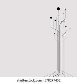 Dot and line consisting in technology and science style.