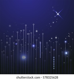 Dot and line consisting in technology and science style.