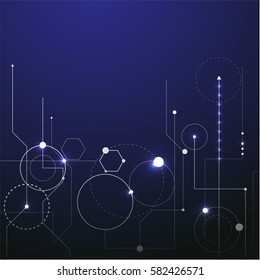 Dot and line consisting in technology and science style.