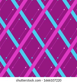 Dot Line Diagonal Rhombus Textile Seamless Pattern Background