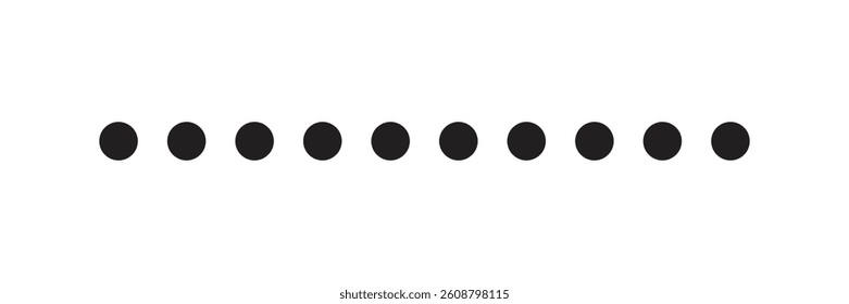 Dot line dotted divider. Dotted line icon. Geometric circle lines. EPS Vector illustration