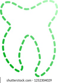 Dot Line drawing of tooth