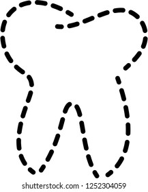 Dot Line drawing of tooth