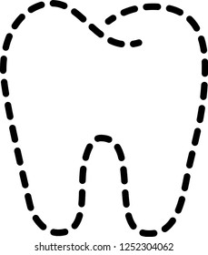 Dot Line drawing of tooth