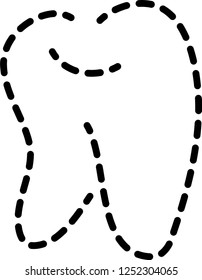 Dot Line drawing of tooth