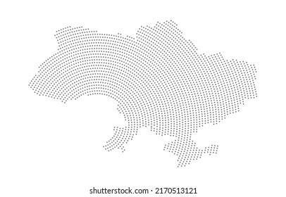 Dot line into the map of Ukraine. Banner for Ukraine support. vector design.