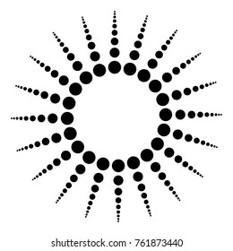 dot line  simple footer border sun shape vector design