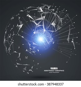 Dot, line and surface consisting of scientific and technological sense of abstract graphics.