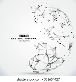 Dot, line and surface constructed the technological sense abstract illustration.