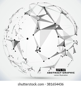 Dot, line and surface constructed the technological sense abstract illustration.