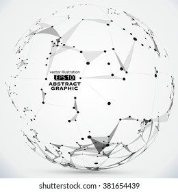 Dot, line and surface constructed the technological sense abstract illustration.