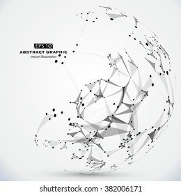 Dot, line and surface constructed the technological sense abstract illustration.
