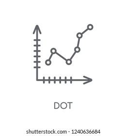 Dot linear icon. Modern outline Dot logo concept on white background from Business and analytics collection. Suitable for use on web apps, mobile apps and print media.