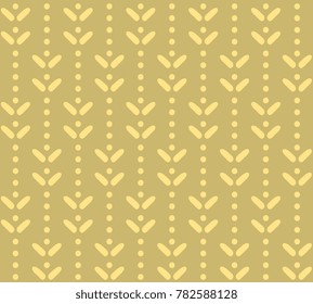 Dot lines all over design barleycorn pattern simple geometric motif. Golden seamless ornament. Decorative printing block for interior textile, wallpaper, home decor, fabric cloth, paper, chintz.