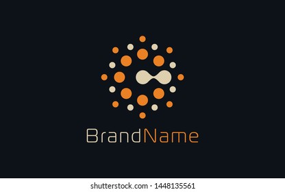 Dot logo formed letter c with orange color