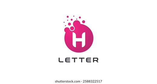 Dot logo, letter H dots logo design vector