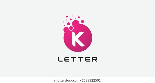 Dot logo, letter K dots logo design vector