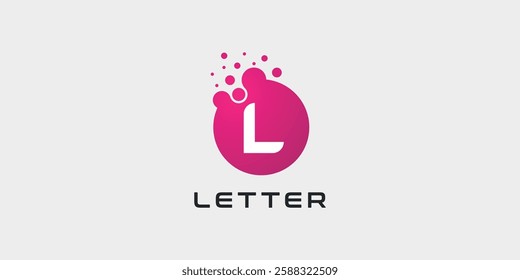 Dot logo, letter L dots logo design vector