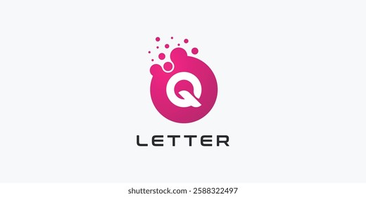 Dot logo, letter Q dots logo design vector