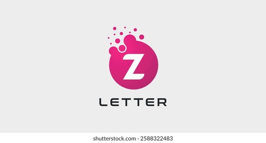 Dot logo, letter Z dots logo design vector