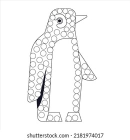 Dot maker activity For kids .Children activity coloring page ,penguins dot maker for kids 