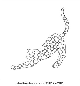 Dot maker activity For kids .Children activity coloring page. cat dot maker activity    for kids 