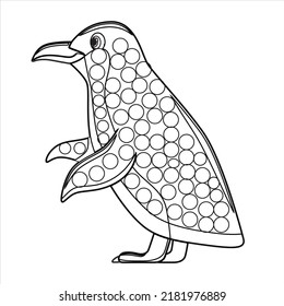 Dot maker activity For kids .Children activity coloring page. penguins dot maker activity    for kids 