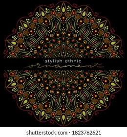 Dot mandala for acrylic painting. Spot painting point to point. Abstract design of mandala in dot paint style. Aboriginal australian ethnic round ornament.