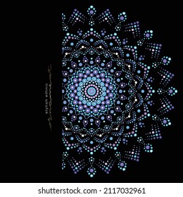 Dot mandala for acrylic painting. Spot painting point to point. Abstract design of mandala in dot paint style. ethnic round ornament.