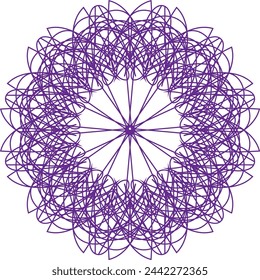 Mandala de punto ilustración vectorial en blanco y negro