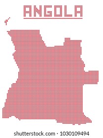 A dot map of Angola isolated on a white background