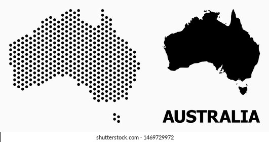 Dot Map Australia Composition Solid Illustration Stock Vector (Royalty ...