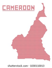 A dot map of Cameroon isolated on a white background