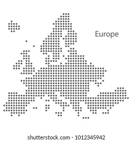 Dot Map Of Europe. Vector Eps10