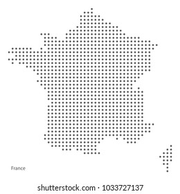 Dot map of France. Vector eps10.